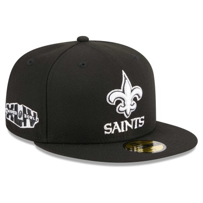 Бейсболка New Orleans Saints New Era Black Main Patch 59FIFTY Fitted