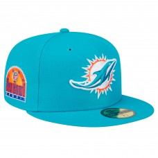 Бейсболка Miami Dolphins New Era Aqua Main Patch 59FIFTY Fitted