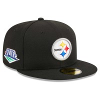 Бейсболка Pittsburgh Steelers New Era Black Main Patch 59FIFTY
