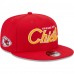 Бейсболка Kansas City Chiefs New Era Red Main Script 9FIFTY Snapback