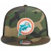 Бейсболка Miami Dolphins New Era Camo Throwback Main Trucker 9FIFTY Snapback