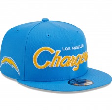 Бейсболка Los Angeles Chargers New Era Powder Blue Main Script 9FIFTY Snapback