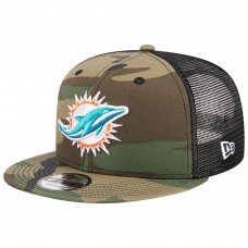 Бейсболка Miami Dolphins New Era Camo Main Trucker 9FIFTY Snapback