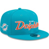 Бейсболка Miami Dolphins New Era Aqua Main Script 9FIFTY Snapback