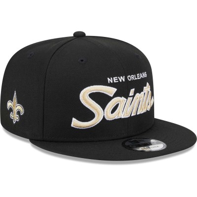 Бейсболка New Orleans Saints New Era Black Main Script 9FIFTY Snapback