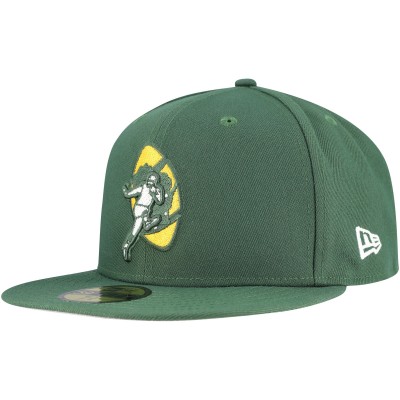Бейсболка Green Bay Packers New Era Throwback Main 59FIFTY Fitted - Navy