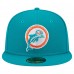 Бейсболка Miami Dolphins New Era Aqua Throwback Main 59FIFTY Fitted