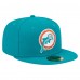 Бейсболка Miami Dolphins New Era Aqua Throwback Main 59FIFTY Fitted