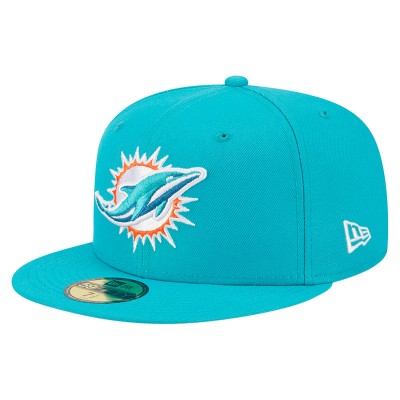 Бейсболка Miami Dolphins New Era Aqua Main 59FIFTY Fitted