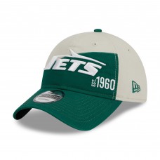Бейсболка New York Jets New Era 2023 Sideline Historic 9TWENTY - Cream/Green