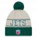 Шапка с помпоном New York Jets New Era 2023 Sideline Historic Cuffed - Cream/Green
