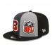Бейсболка Cincinnati Bengals New Era 2023 Sideline 9FIFTY Snapback - Black/Gray