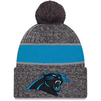 Шапка с помпоном Carolina Panthers New Era 2023 Sideline Sport Cuffed - Gray