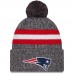 Шапка с помпоном New England Patriots New Era 2023 Sideline Sport Cuffed Knit - Gray