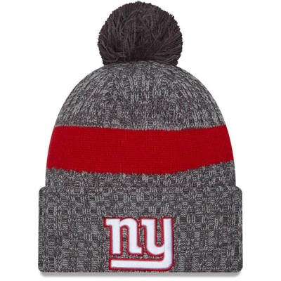 Шапка с помпоном New York Giants New Era 2023 Sideline Sport Cuffed Knit - Gray