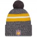 Шапка с помпоном Washington Commanders New Era 2023 Sideline Sport Cuffed Knit - Gray