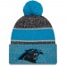 Шапка с помпоном Carolina Panthers New Era 2023 Sideline Sport Cuffed - Black/Blue
