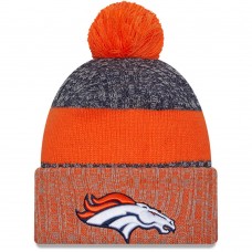 Шапка с помпоном Denver Broncos New Era 2023 Sideline Sport Cuffed Knit - Navy/Orange