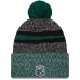 Шапка с помпоном New York Jets New Era 2023 Sideline Sport Cuffed Knit - Black/Green