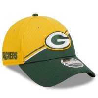 Бейсболка Green Bay Packers New Era Gold/Green 2023 Sideline 9FORTY