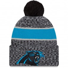 Шапка с помпоном Carolina Panthers New Era 2023 Sideline Cuffed Knit - Black