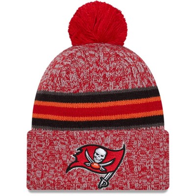Шапка с помпоном Tampa Bay Buccaneers New Era 2023 Sideline Cuffed Knit - Red