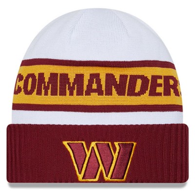Вязанная шапка Washington Commanders New Era 2023 Sideline Tech - White/Burgundy