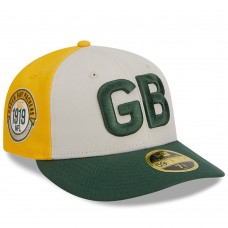 Бейсболка Green Bay Packers New Era 2023 Sideline Historic Low Profile 59FIFTY - Cream/Green