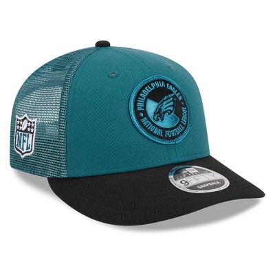 Бейсболка Philadelphia Eagles New Era 2023 Sideline Low Profile 9FIFTY - Midnight Green/Black