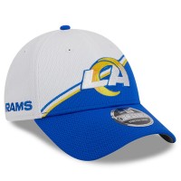 Бейсболка Los Angeles Rams New Era White/Royal 2023 Sideline 9FORTY