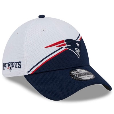 Бейсболка New England Patriots New Era 2023 Sideline 39THIRTY - White/Navy