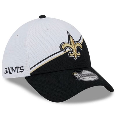 Бейсболка New Orleans Saints New Era White/Black 2023 Sideline 39THIRTY Flex