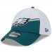 Бейсболка Philadelphia Eagles New Era 2023 Sideline 39THIRTY - White/Midnight Green
