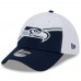 Бейсболка Seattle Seahawks New Era 2023 Sideline 39THIRTY - White/College Navy