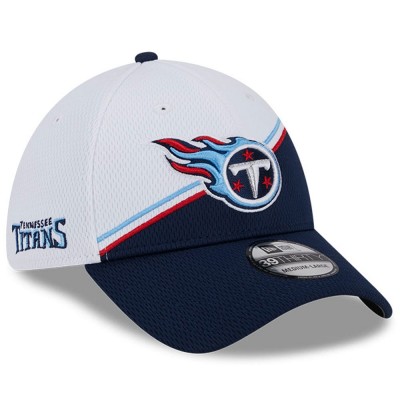 Бейсболка Tennessee Titans New Era 2023 Sideline 39THIRTY - White/Navy