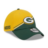 Бейсболка Green Bay Packers New Era Gold/Green 2023 Sideline 39THIRTY