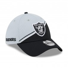 Бейсболка Las Vegas Raiders New Era 2023 Sideline 39THIRTY - Gray/Black