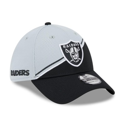 Бейсболка Las Vegas Raiders New Era 2023 Sideline 39THIRTY - Gray/Black