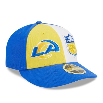 Бейсболка Los Angeles Rams New Era 2023 Sideline Low Profile 59FIFTY - Yellow/Royal