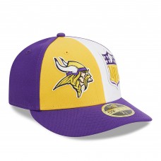 Бейсболка Minnesota Vikings New Era 2023 Sideline Low Profile 59FIFTY - Gold/Purple