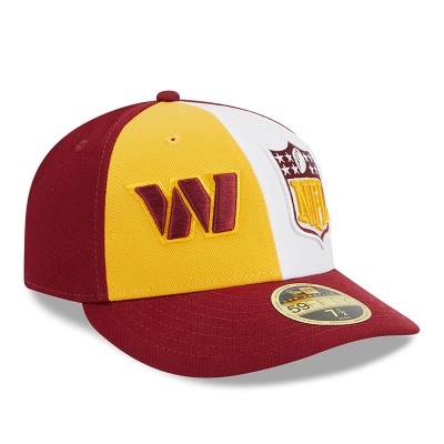 Бейсболка Washington Commanders New Era 2023 Sideline Low Profile 59FIFTY - Gold/Burgundy
