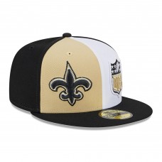 Бейсболка New Orleans Saints New Era 2023 Sideline 59FIFTY - Vegas Gold/Black