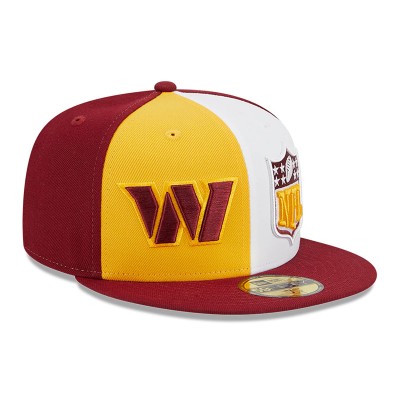 Бейсболка Washington Commanders New Era 2023 Sideline 59FIFTY - Gold/Burgundy