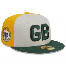 Бейсболка Green Bay Packers New Era 2023 Sideline Historic 59FIFTY - Cream/Green