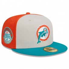 Бейсболка Miami Dolphins New Era 2023 Sideline Historic 59FIFTY - Cream/Aqua