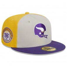 Бейсболка Minnesota Vikings New Era 2023 Sideline Historic 59FIFTY - Cream/Purple