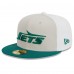 Бейсболка New York Jets New Era 2023 Sideline Historic 59FIFTY - Cream/Kelly Green