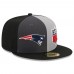 Бейсболка New England Patriots New Era 2023 Sideline 59FIFTY - Gray/Black