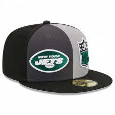 Бейсболка New York Jets New Era 2023 Sideline 59FIFTY - Gray/Black