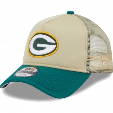 Бейсболка Green Bay Packers New Era All Day A-Frame Trucker 9FORTY - Tan/Green